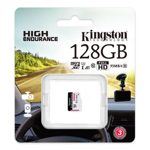 Kingston - Carte Mémoire microSD Haute Endurance, 95R/30W C10 A1 UHS-I, Capacité de 128 Go - Simple Boutique