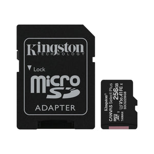 Kingston Carte Micro SD 256GB Canvas Select Plus 100R A1 C10 Carte + Adapteur - Simple Boutique