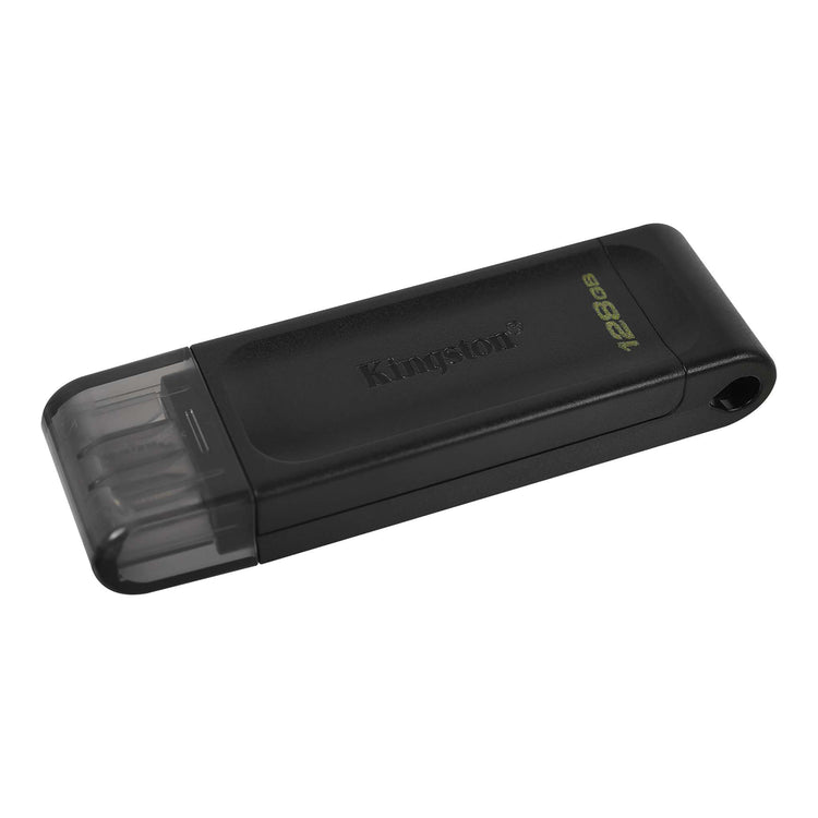 Kingston - Clé USB Type-C 3.2 Gen 1 DataTraveler 70, Capacité de 128 Go, Noir - Simple Boutique