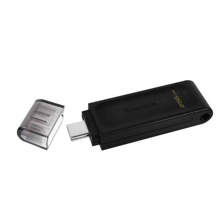 Kingston - Clé USB Type-C 3.2 Gen 1 DataTraveler 70, Capacité de 256 Go, Noir - Simple Boutique