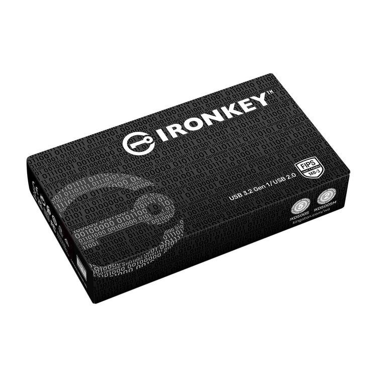 Kingston - Clé USB à Cryptage IronKey D500S, Certifié FIPS 140-3 niveau 3 (en attente), Capacité de 32 Go - Simple Boutique