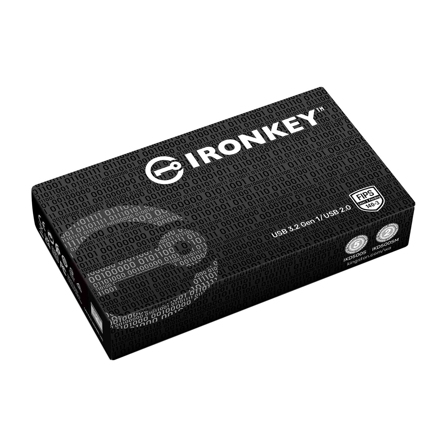Kingston - Clé USB à Cryptage IronKey D500S, Certifié FIPS 140-3 niveau 3 (en attente), Capacité de 64 Go - Simple Boutique