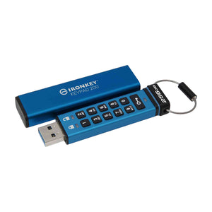 Kingston - Clé USB à Cryptage IronKey Keypad série 200, Certifié FIPS 140-3 Niveau 3 (en attente), Capacité de 256 Go - Simple Boutique