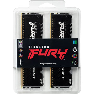 Kingston - Ensemble de 2 Modules de Mémoire Fury Beast RGB DDR4 16GO, 3200MT/s, Non-ECC Unbuffered DIMM - Simple Boutique