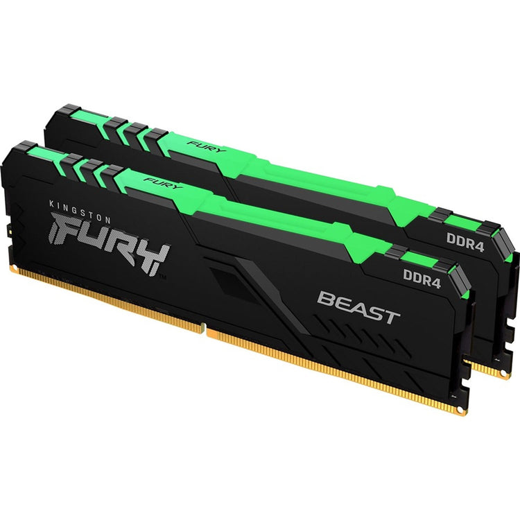 Kingston - Ensemble de 2 Modules de Mémoire Fury Beast RGB DDR4 16GO, 3200MT/s, Non-ECC Unbuffered DIMM - Simple Boutique