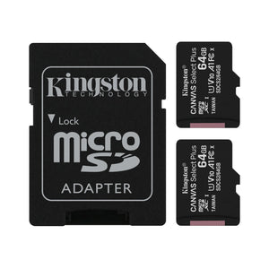 Kingston - Lot de 2 Cartes Mémoires microSD Canvas Select Plus, 100R A1 C10, Capacité de 64 Go - Simple Boutique