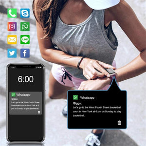 LetsFit - Montre Intelligente, Écran Tactile de 1.3'' avec Moniteur de Fréquence Cardiaque, Violet - Simple Boutique