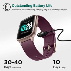 LetsFit - Montre Intelligente, Écran Tactile de 1.3'' avec Moniteur de Fréquence Cardiaque, Violet - Simple Boutique