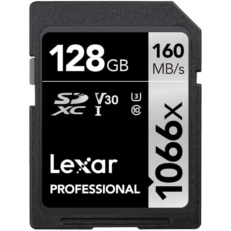 Lexar - Carte SDXC UHS-I 1066 x Professional Silver Series, Jusqu'à 160 Mo/s de Lecture, Capacité de 128GO - Simple Boutique