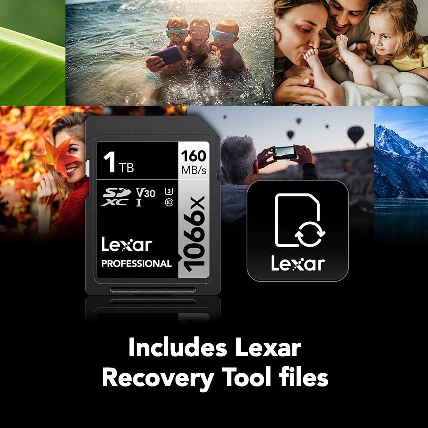 Lexar - Carte SDXC UHS-I 1066 x Professional Silver Series, Jusqu'à 160 Mo/s de Lecture, Capacité de 1TO - Simple Boutique