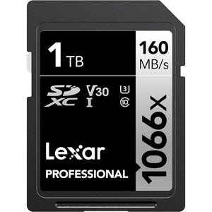 Lexar - Carte SDXC UHS-I 1066 x Professional Silver Series, Jusqu'à 160 Mo/s de Lecture, Capacité de 1TO - Simple Boutique