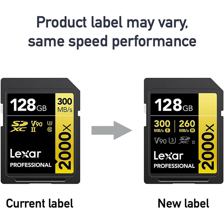 Lexar - Carte SDXC UHS-II 2000X Professional, Jusqu'à 300 Mo/s en Lecture, Capacité de 128GO - Simple Boutique