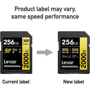 Lexar - Carte SDXC UHS-II 2000X Professional, Jusqu'à 300 Mo/s en Lecture, Capacité de 256GO - Simple Boutique