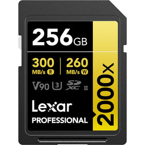 Lexar - Carte SDXC UHS-II 2000X Professional, Jusqu'à 300 Mo/s en Lecture, Capacité de 256GO - Simple Boutique