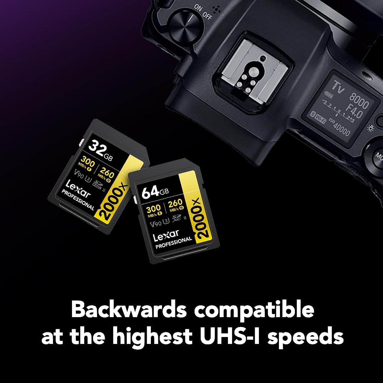Lexar - Carte SDXC UHS-II 2000X Professional, Jusqu'à 300 Mo/s en Lecture, Capacité de 64GO - Simple Boutique