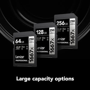 Lexar - Carte SDXC UHS-II/U3 1667X Professional, Jusqu'à 250 Mo/s de Lecture, Capacité de 64GO - Simple Boutique