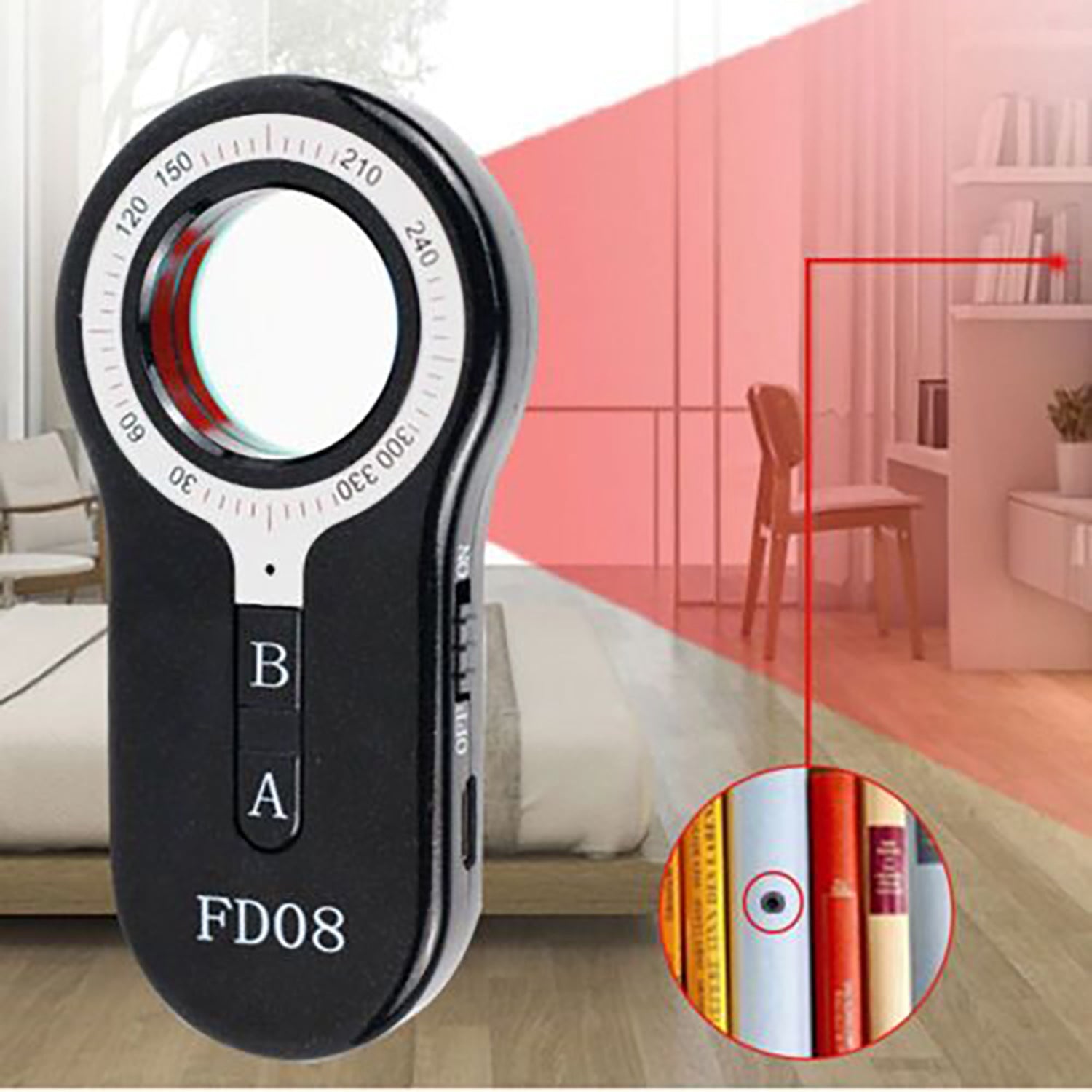 Linkit Security - Détecteur de Caméra Cachée avec Une Distance de Balayage de 10 Mètres, Noir - Simple Boutique