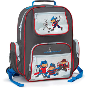Louis Garneau - Sac à Dos Pour Enfants Préscolaire et Primaire, Dos Rembourré, 5 Pochettes, Collection Hockey - Simple Boutique