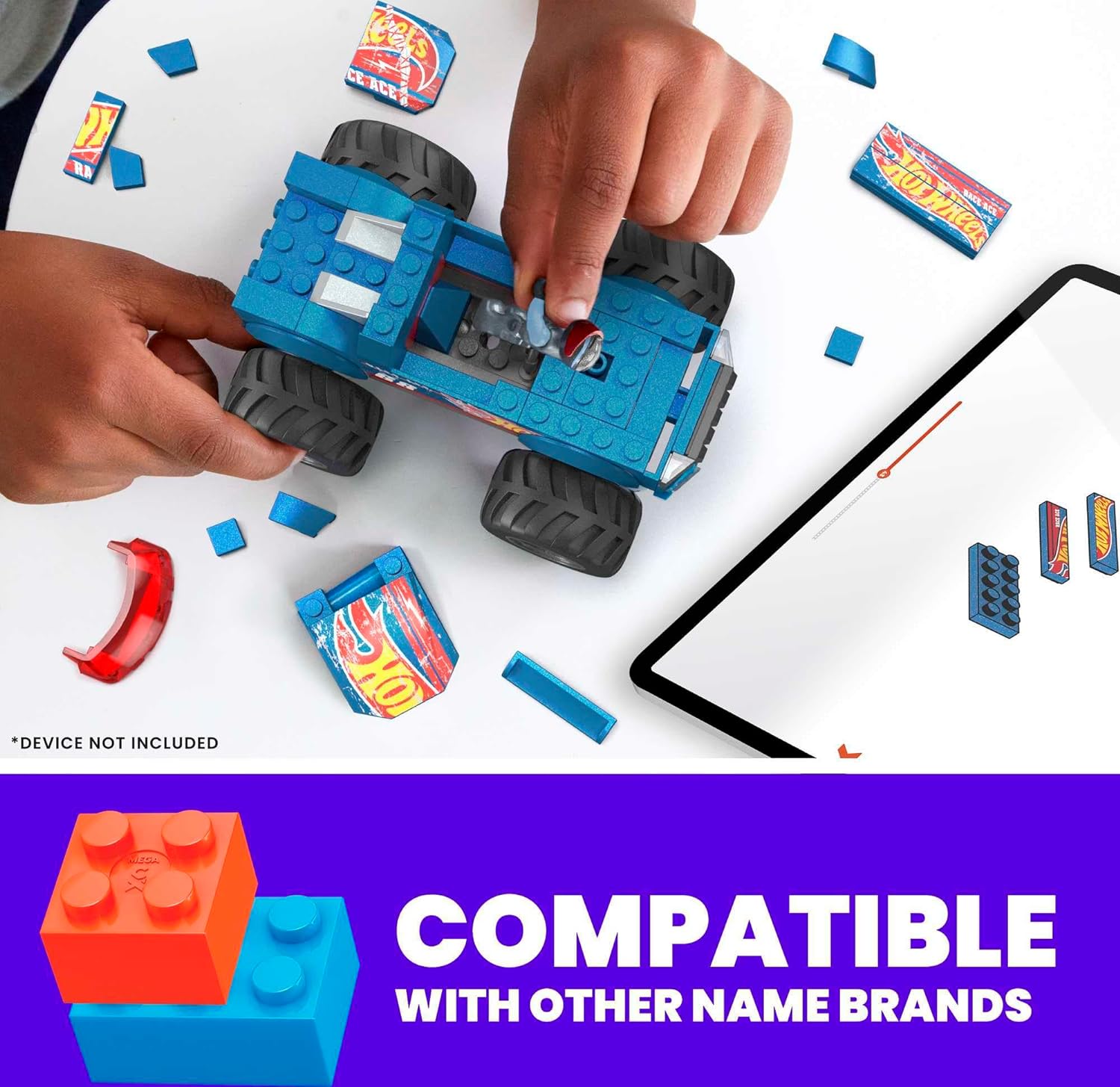 MEGA Hot Wheels Monster Trucks – Kit de Construction Race Ace (85 Pièces) - Simple Boutique