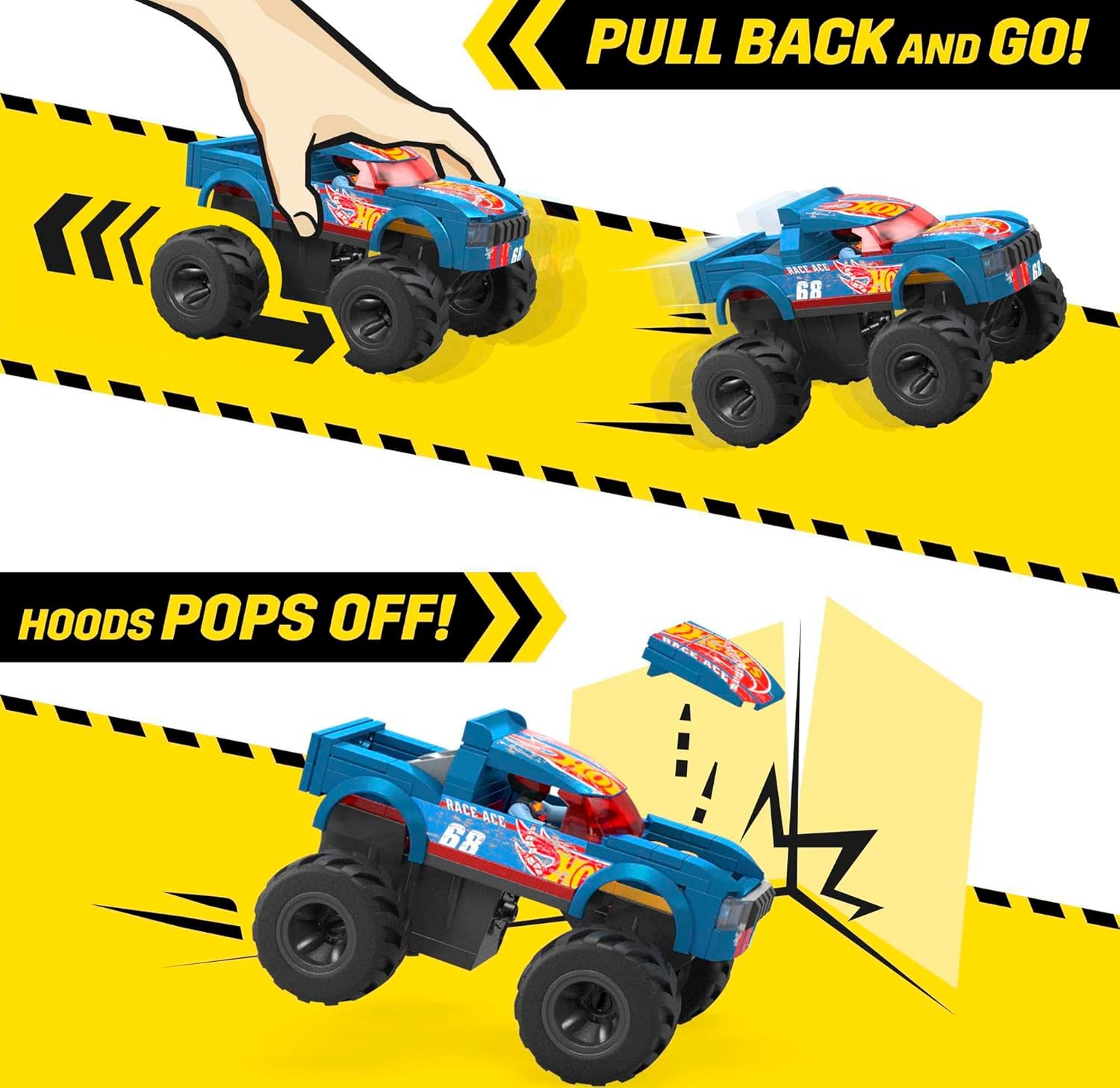 MEGA Hot Wheels Monster Trucks – Kit de Construction Race Ace (85 Pièces) - Simple Boutique