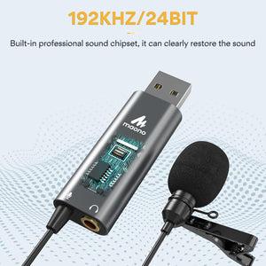 Maono - Microphone Cravate USB Omnidirectionel avec Prise Audio pour Casque, Noir - Simple Boutique