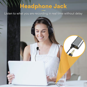 Maono - Microphone Cravate USB Omnidirectionel avec Prise Audio pour Casque, Noir - Simple Boutique
