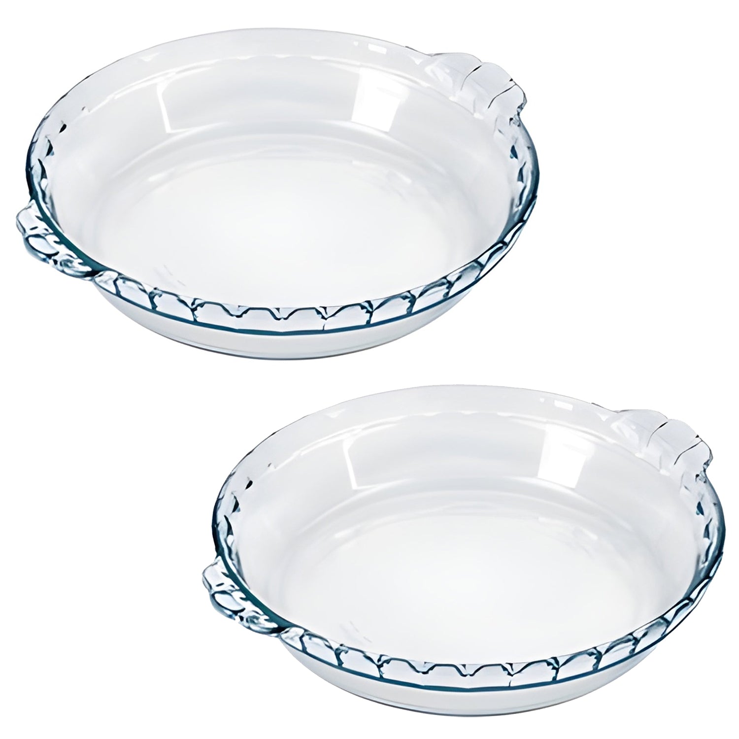 Marinex - Ensemble de 2 Assiettes à Tarte Cannelé en Verre, Diamètre de 9", Va au Four et au Lave-Vaisselle - Simple Boutique