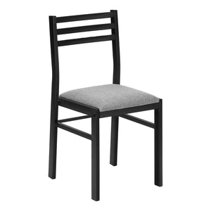 Monarch Specialties I 1007 - Ensemble De Table À Manger, Ensemble 3pcs, Petit, Tablette Rabattante 35", Cuisine, Métal Noir, Stratifié Gris, Contemporain, Moderne - Simple Boutique