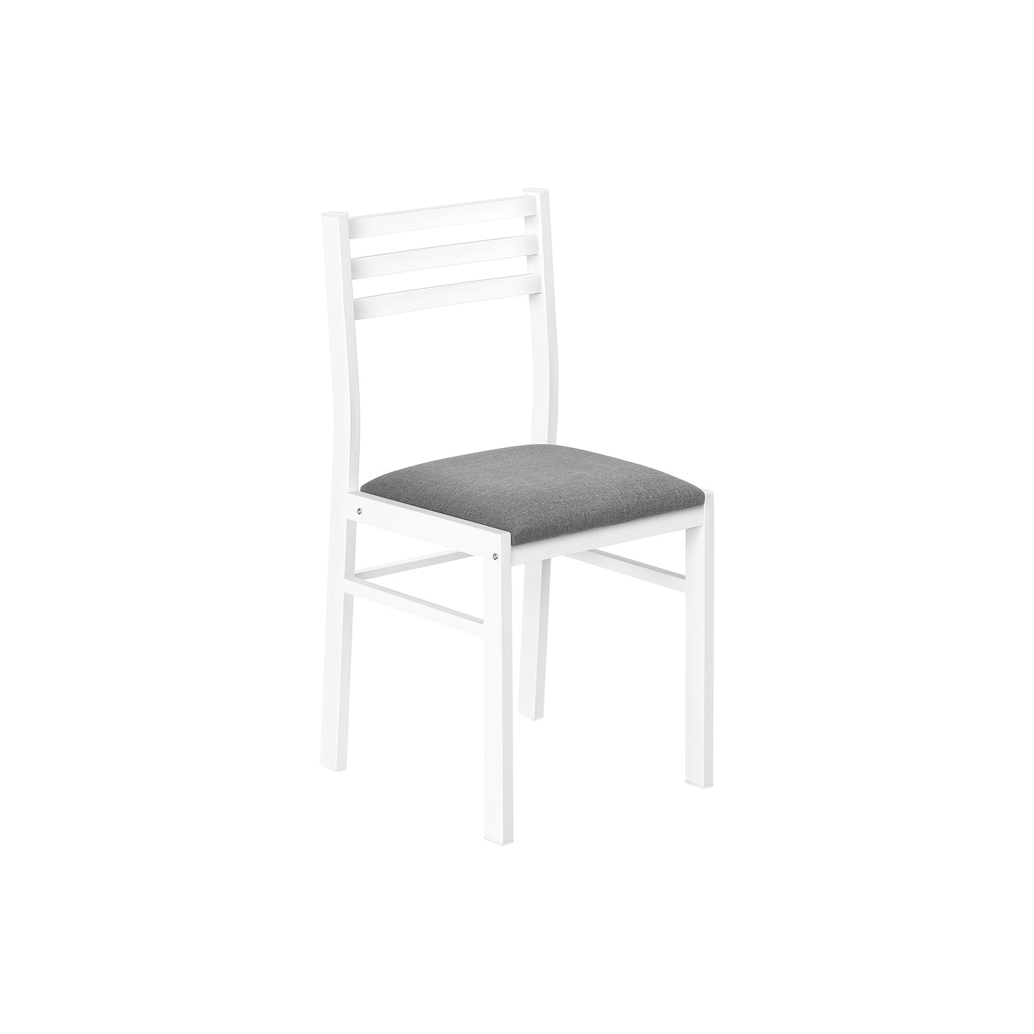Monarch Specialties I 1011 - Ensemble De Table À Manger, Ensemble 3pcs, Petit, Tablette Rabattante 35", Cuisine, Métal Blanc Et Laminé, Tissu Gris, Contemporain, Moderne - Simple Boutique