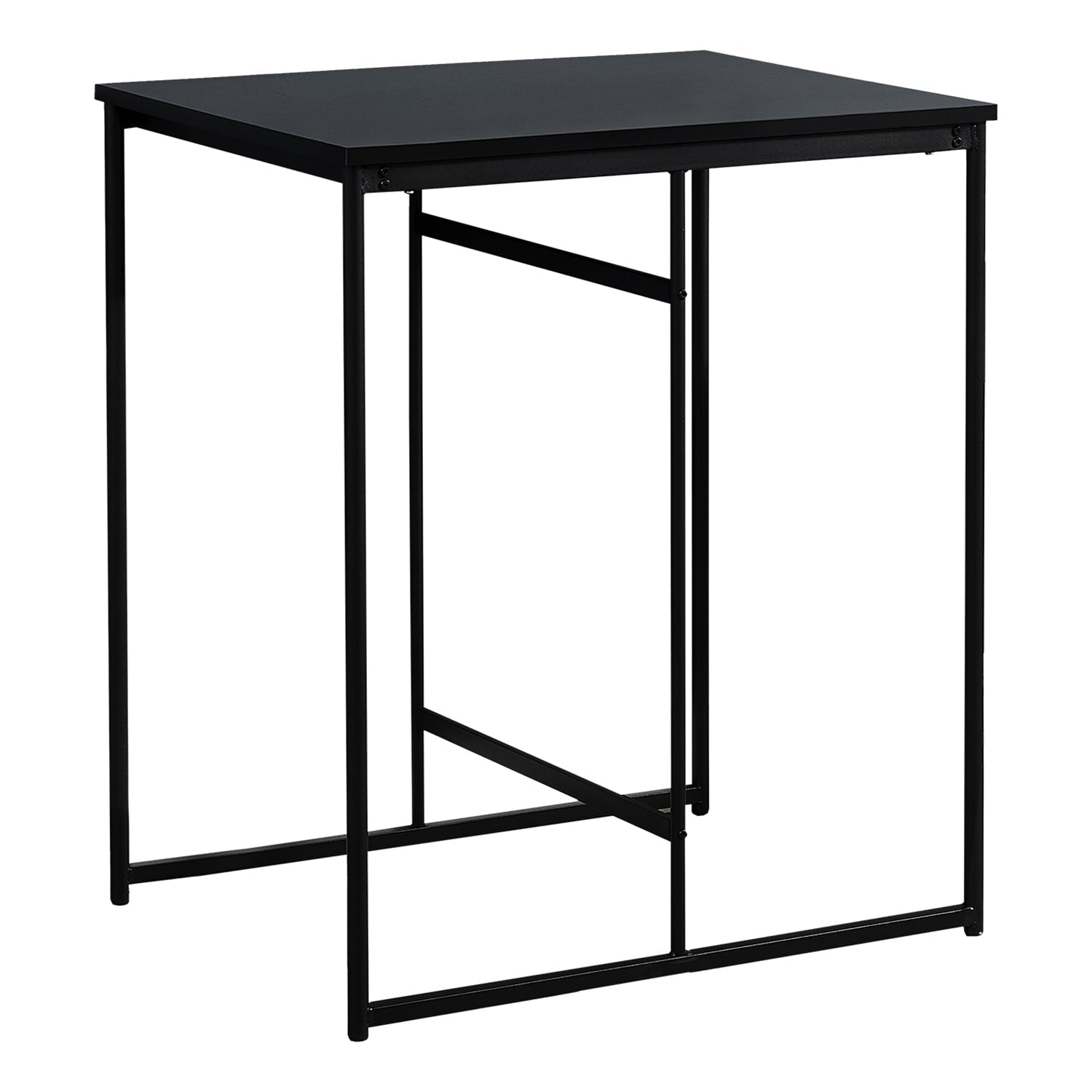 Monarch Specialties I 1240 - Table A Manger, Rectangulaire De 32", Hauteur Du Comptoir, Petit, Dessus En Lamine, Cuisine, Stratifié Noir, Métal Noir, Contemporain, Moderne - Simple Boutique