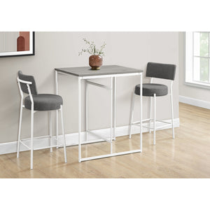 Monarch Specialties I 1241 - Table A Manger, Rectangulaire De 32", Hauteur Du Comptoir, Petit, Dessus En Lamine, Cuisine, Stratifié Gris, Métal Blanc, Contemporain, Moderne - Simple Boutique