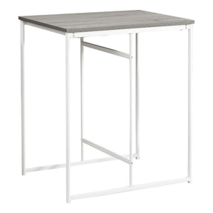 Monarch Specialties I 1241 - Table A Manger, Rectangulaire De 32", Hauteur Du Comptoir, Petit, Dessus En Lamine, Cuisine, Stratifié Gris, Métal Blanc, Contemporain, Moderne - Simple Boutique