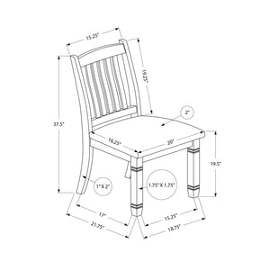 Monarch Specialties I 1265 - Chaise, Hauteur De 38", Ensemble De 2, Coté, Rembourré, Cuisine, Salle À Manger, Blanc Antique, Aspect Linge Beige, Transitionnel - Simple Boutique