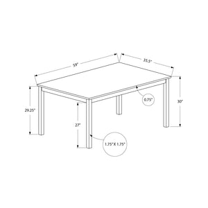 Monarch Specialties I 1302 - Table A Manger, 60" Rectangulaire, Cuisine, Salle À Manger, Veneer Marron, Jambes En Bois, Transitionnel - Simple Boutique
