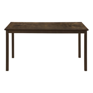 Monarch Specialties I 1302 - Table A Manger, 60" Rectangulaire, Cuisine, Salle À Manger, Veneer Marron, Jambes En Bois, Transitionnel - Simple Boutique