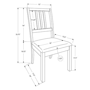 Monarch Specialties I 1304 - Chaise, Lot De 2, Côté, Rembourré, Cuisine, Salle À Manger, Aspect Cuir Marron, Pieds Bois Marron, Transitionnel - Simple Boutique