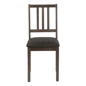 Monarch Specialties I 1304 - Chaise, Lot De 2, Côté, Rembourré, Cuisine, Salle À Manger, Aspect Cuir Marron, Pieds Bois Marron, Transitionnel - Simple Boutique