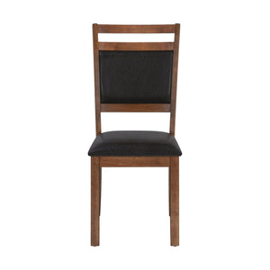 Monarch Specialties I 1310 - Chaise, Lot De 2, Côté, Rembourré, Cuisine, Salle À Manger, Aspect Cuir Marron, Pieds En Bois De Noyer, Transitionnel - Simple Boutique