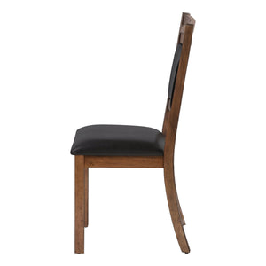 Monarch Specialties I 1310 - Chaise, Lot De 2, Côté, Rembourré, Cuisine, Salle À Manger, Aspect Cuir Marron, Pieds En Bois De Noyer, Transitionnel - Simple Boutique