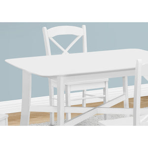 Monarch Specialties I 1323 - Table A Manger, 48" Rectangulaire, Petit, Cuisine, Salle À Manger, Vernis Blanc, Jambes En Bois, Transitionnel - Simple Boutique