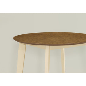 Monarch Specialties I 1326 - Table A Manger, 30"" Rond, Petit, Cuisine, Salle À Manger, Chêne Et Crème, Jambes En Bois, Transitionnel - Simple Boutique