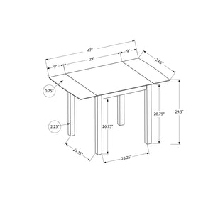 Monarch Specialties I 1327 - Table A Manger, 48" Rectangulaire, Petit, Cuisine, Salle À Manger, Cote Abaissant, Chêne Et Crème, Jambes En Bois, Transitionnel - Simple Boutique