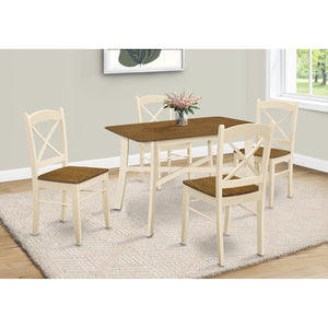 Monarch Specialties I 1328 - Table A Manger, 48" Rectangulaire, Petit, Cuisine, Salle À Manger, Chêne Et Crème, Jambes En Bois, Transitionnel - Simple Boutique