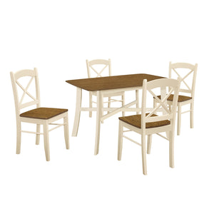Monarch Specialties I 1328 - Table A Manger, 48" Rectangulaire, Petit, Cuisine, Salle À Manger, Chêne Et Crème, Jambes En Bois, Transitionnel - Simple Boutique