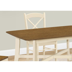Monarch Specialties I 1328 - Table A Manger, 48" Rectangulaire, Petit, Cuisine, Salle À Manger, Chêne Et Crème, Jambes En Bois, Transitionnel - Simple Boutique