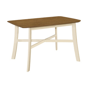 Monarch Specialties I 1328 - Table A Manger, 48" Rectangulaire, Petit, Cuisine, Salle À Manger, Chêne Et Crème, Jambes En Bois, Transitionnel - Simple Boutique