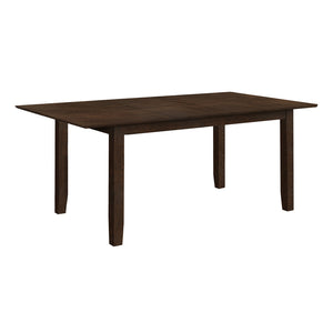 Monarch Specialties I 1331 - Table A Manger, Table Rectangulaire 78", Panneau D'extension 18", Top En Placage, Veneer Marron, Transitionnel - Simple Boutique