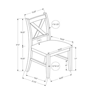 Monarch Specialties I 1333 - Chaise, 37 Pouces De Hauteur, Lot De 2, Salle À Manger, Cuisine, Côté, Rembourré, Bois Solide Marron, Aspect Cuir Marron, Transitionnel - Simple Boutique