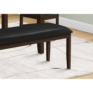 Monarch Specialties I 1334 - Banc Rectangulaire De 48 Pouces, Salle À Manger, Couloir, Entrée, Rembourré, Bois Solide Marron, Transitionnel - Simple Boutique