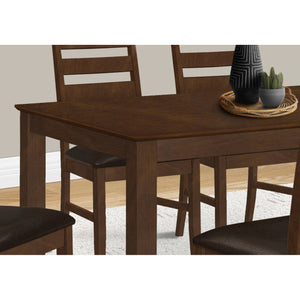 Monarch Specialties I 1370 - Table A Manger, 60" Rectangulaire, Top En Placage, Pieds En Bois Massif, Salle À Manger, Cuisine, Veneer Marron, Bois Marron, Transitionnel - Simple Boutique